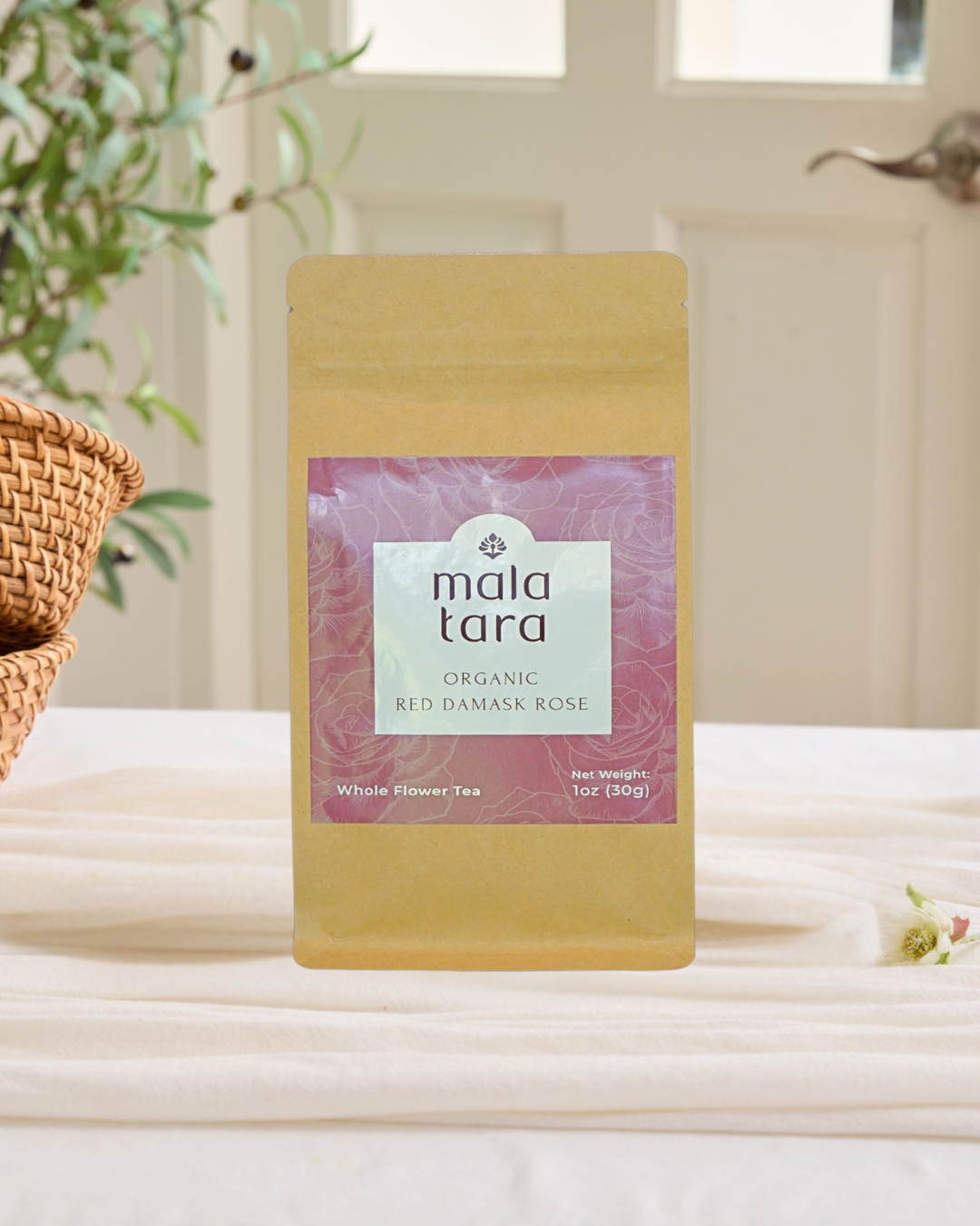 Red Damask Rose Whole Flower Tea Pouch – Mala Tara