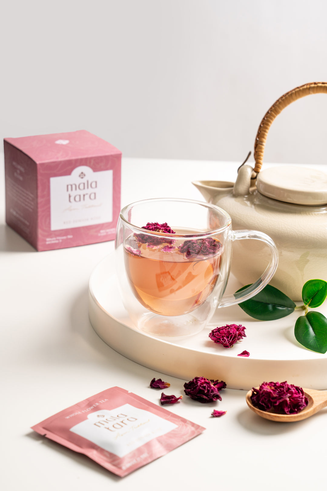 Demasc Tea Red Damask Rose Whole Flower Tea Box – Mala Tara
